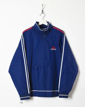 Adidas 1/4 Zip Fleece Lined Windbreaker Jacket - Medium