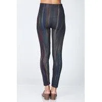 Extended Size High Waist Full Length Jeans Leggings with Gold Streaks