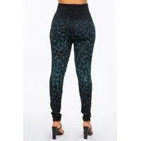Extended Size High Waist Full Length Leggings with Small Paint Stroke - pic