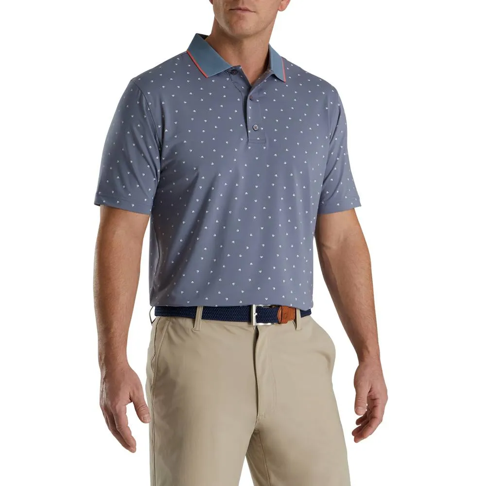 FootJoy Push Play Print Lisle Knit Collar Golf Polo 2022