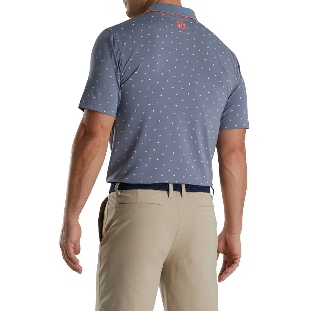 FootJoy Push Play Print Lisle Knit Collar Golf Polo 2022