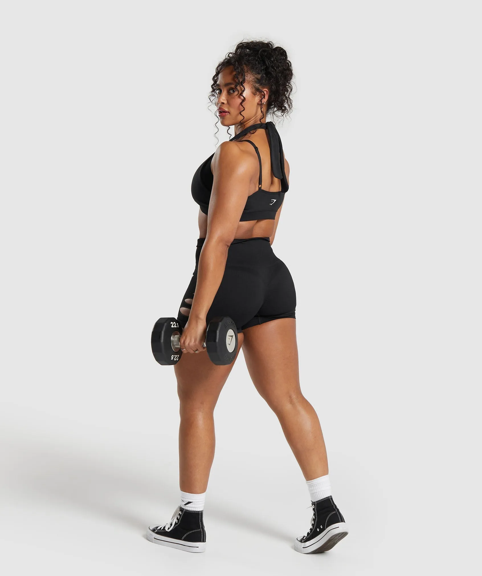 Gymshark Gains Seamless Ripped Shorts - Black