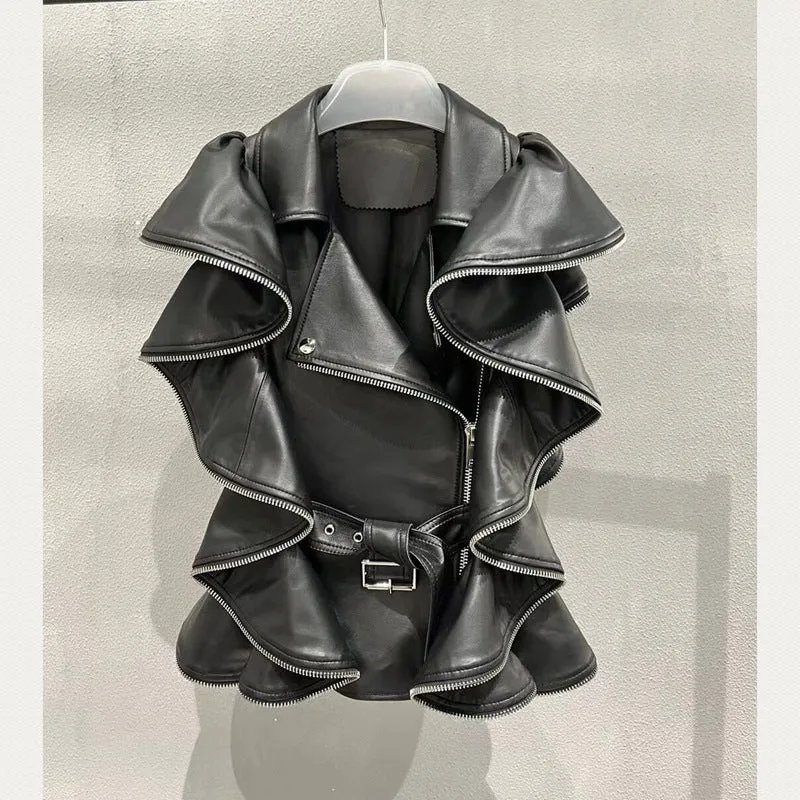 Hailey™ Sheepskin Leather Vest Coat