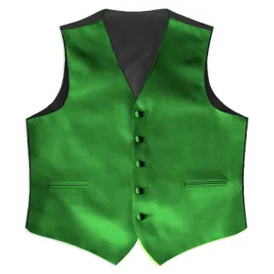 Kelly Green Satin Full Back Tuxedo Vest