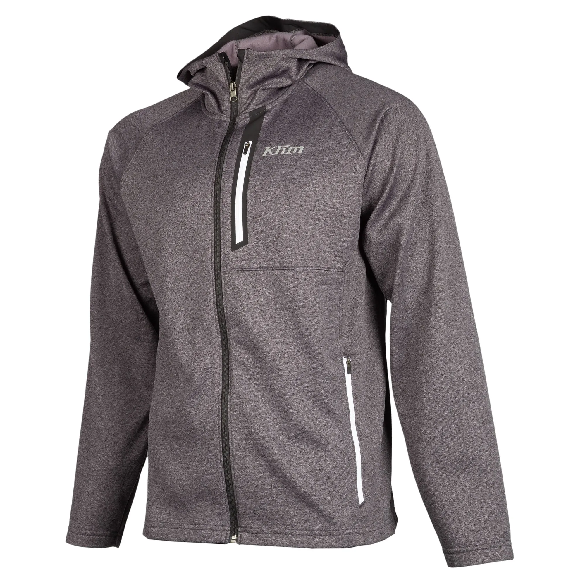 Klim  Alpha Hoodie Base Layer Full Zip Moisture Wicking Fleece Monument Gray