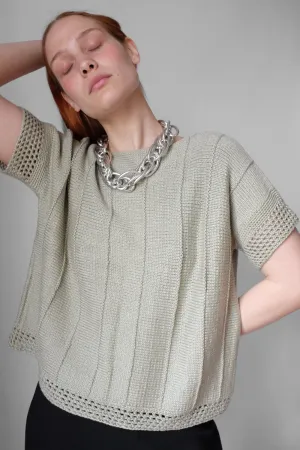 LAYER KNIT MINT COTTON VINTAGE CROP TOP