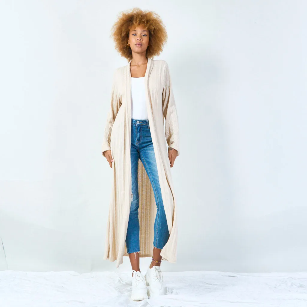 Long textured open cardigan wholesale