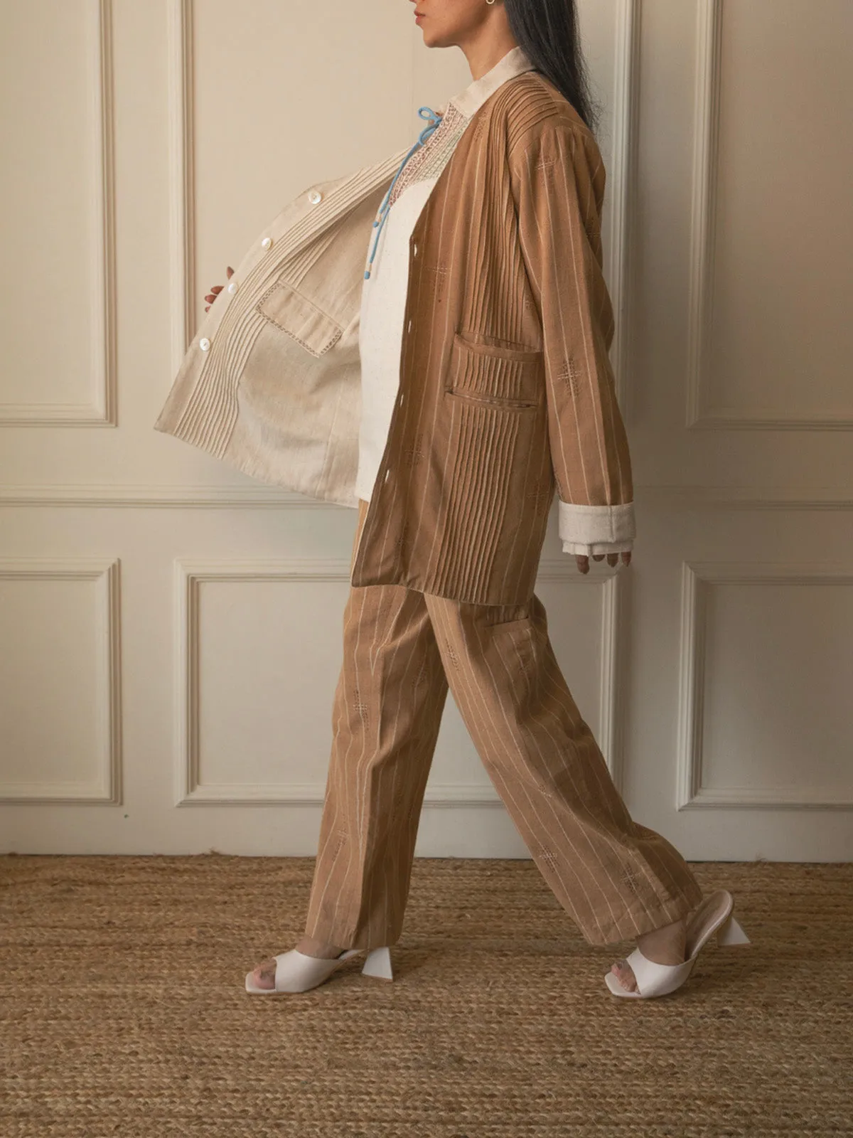 Materiality Tapered Pants Camel Brown