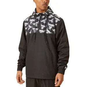 New Era Mens Chicago Bulls NBA 1/4 Zip Colourblock Windbreaker Jacket - Black