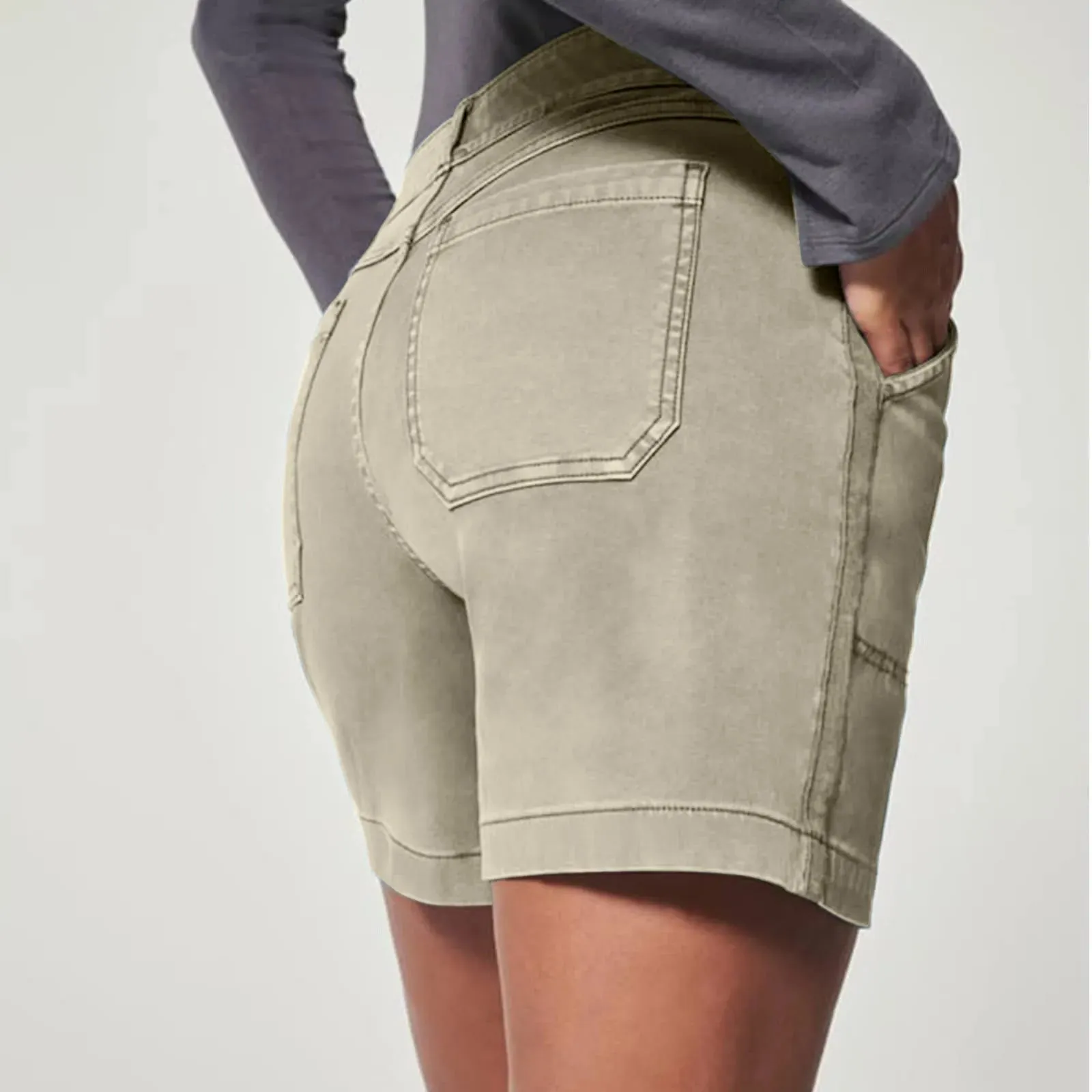Summer Casual Women's Stretch Twill Pants with Pockets