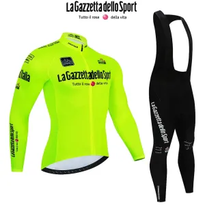 Tour De Giro D'ITAL Autumn Long Sleeve Cycling Jersey Set Bicycle Sportwear Suit Road Bike MTB Bike Wear Ropa Ciclismo Uniform
