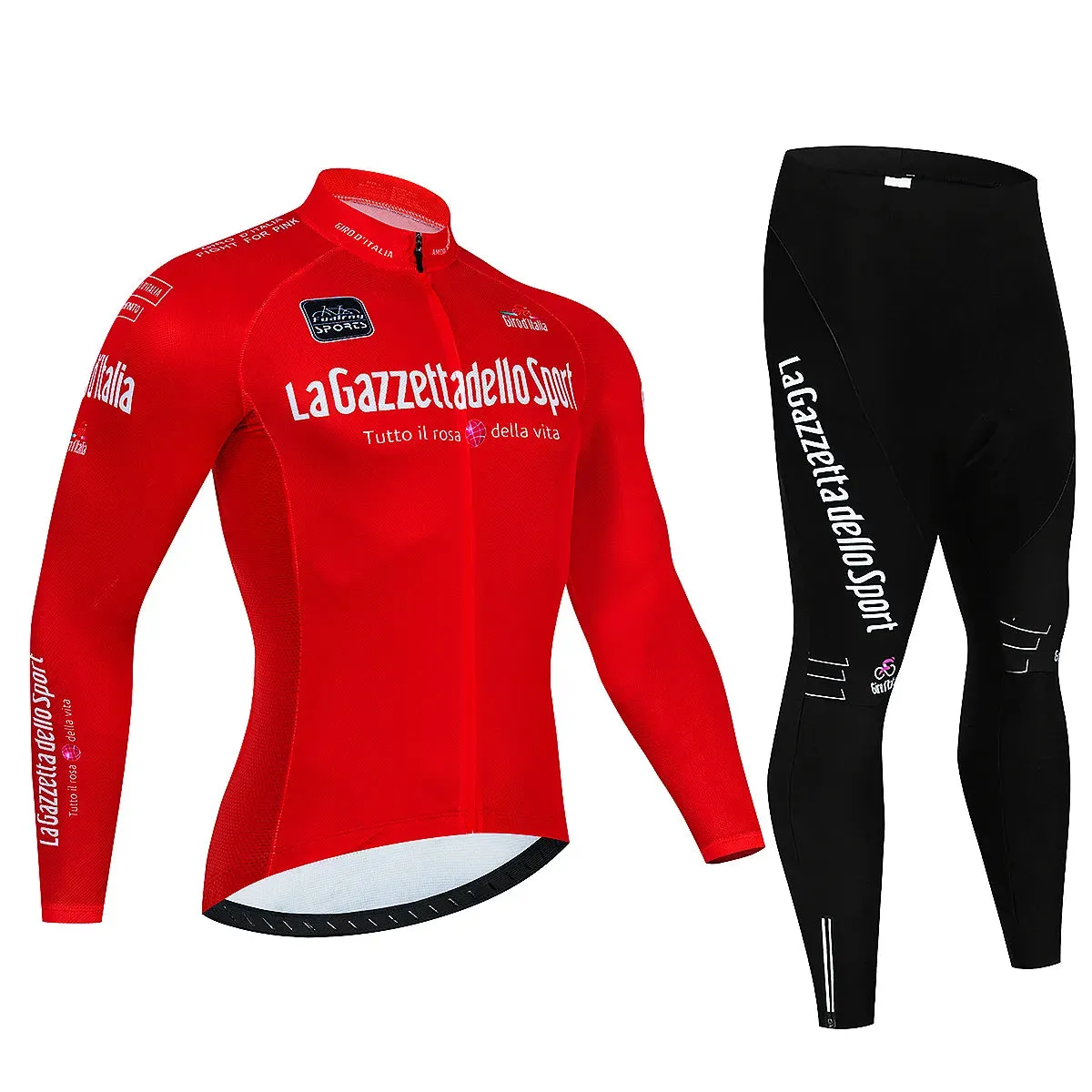 Tour De Giro D'ITAL Autumn Long Sleeve Cycling Jersey Set Bicycle Sportwear Suit Road Bike MTB Bike Wear Ropa Ciclismo Uniform
