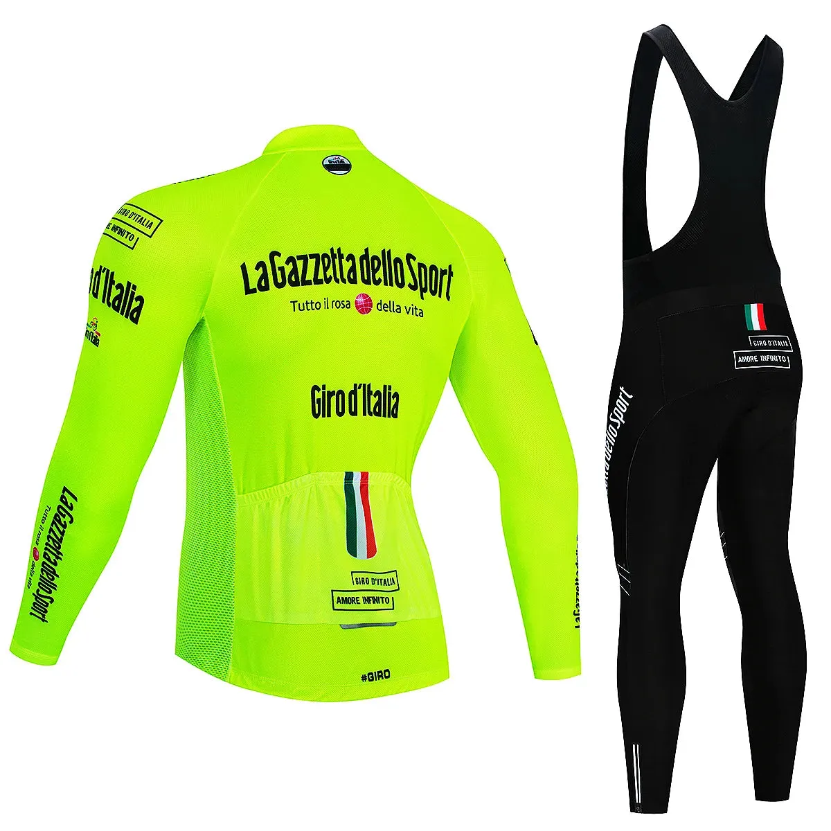 Tour De Giro D'ITAL Autumn Long Sleeve Cycling Jersey Set Bicycle Sportwear Suit Road Bike MTB Bike Wear Ropa Ciclismo Uniform