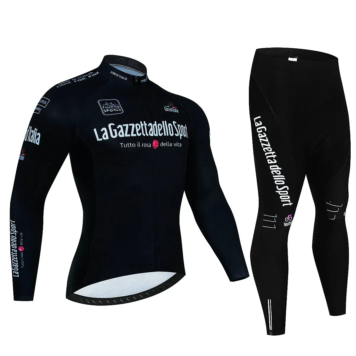 Tour De Giro D'ITAL Autumn Long Sleeve Cycling Jersey Set Bicycle Sportwear Suit Road Bike MTB Bike Wear Ropa Ciclismo Uniform