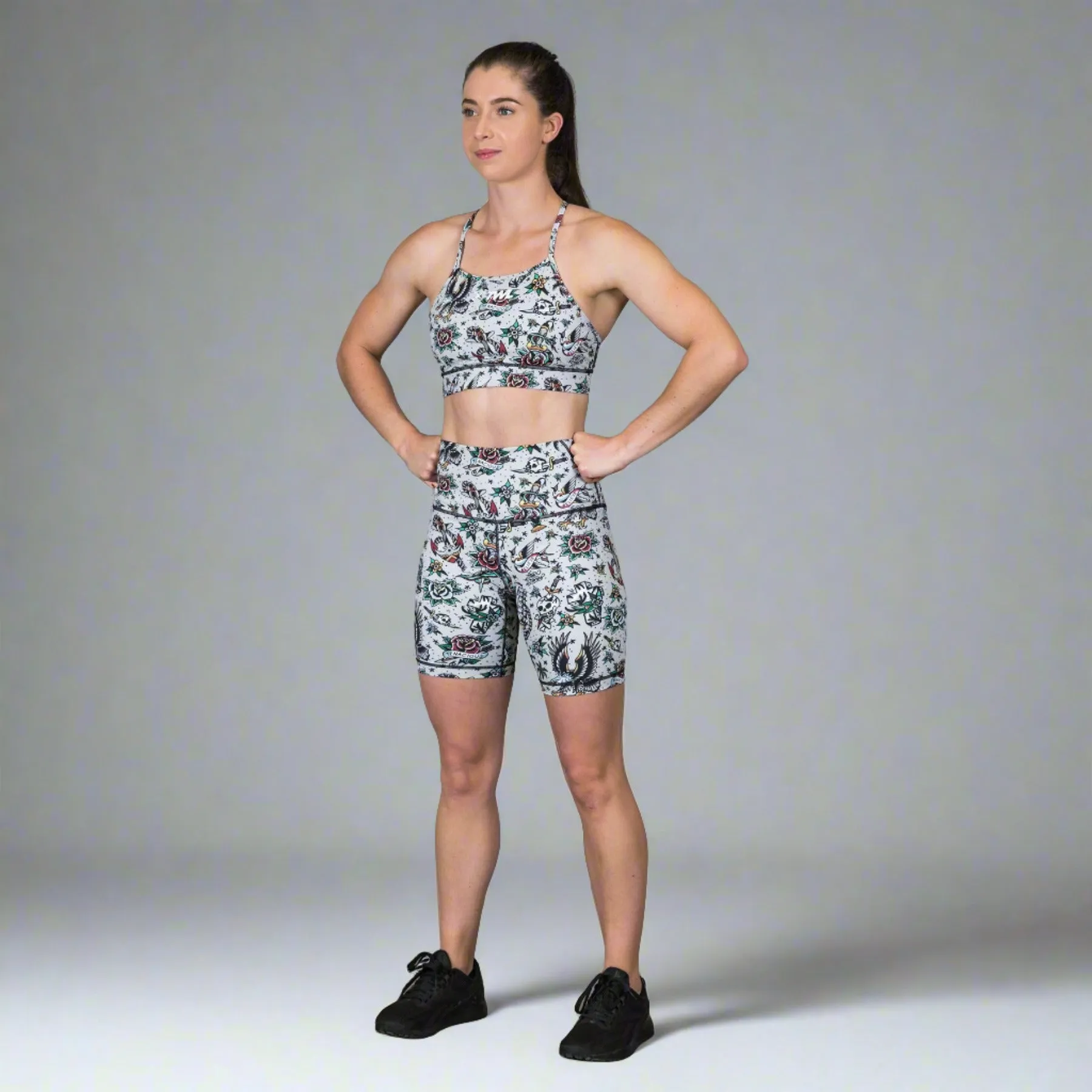 TWL x STEEN JONES - WOMEN'S HIGH WAISTED EXTRA LONG BALANCE SHORTS - GREY