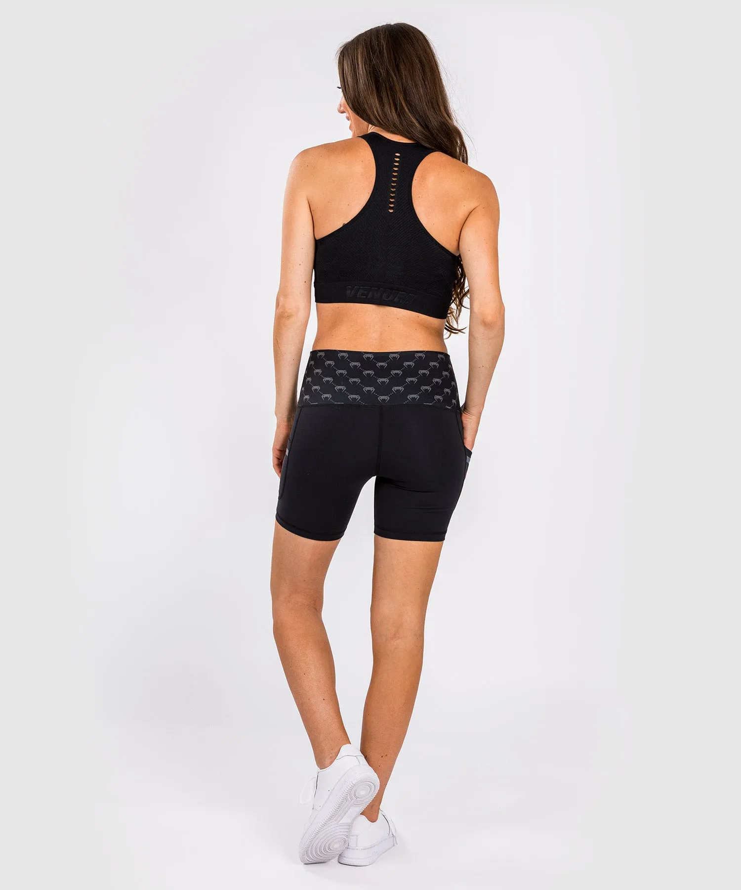 Venum Monogram Compression Shorts - For Women - Black/Pink Gold