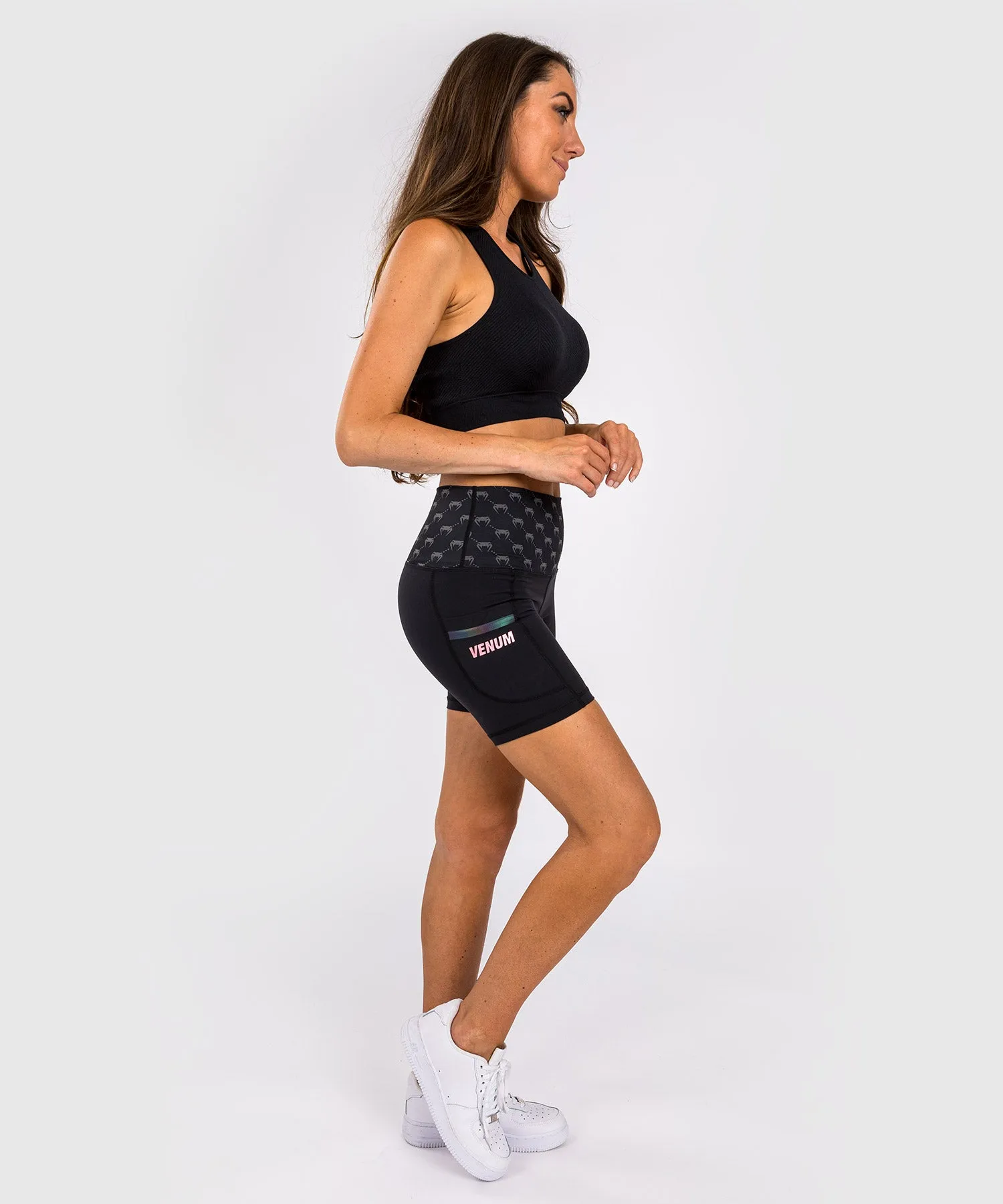 Venum Monogram Compression Shorts - For Women - Black/Pink Gold