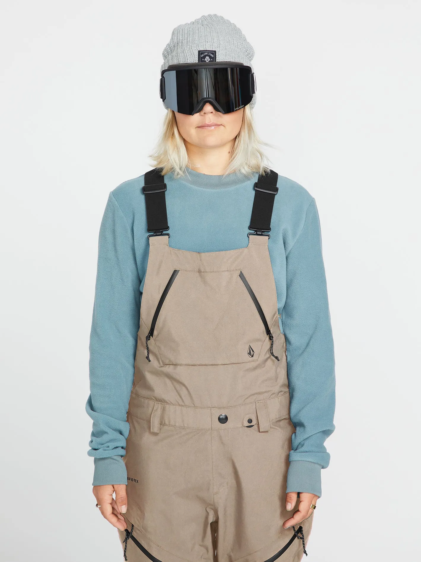 Womens Elm Stretch Gore Bib Overalls - Sand