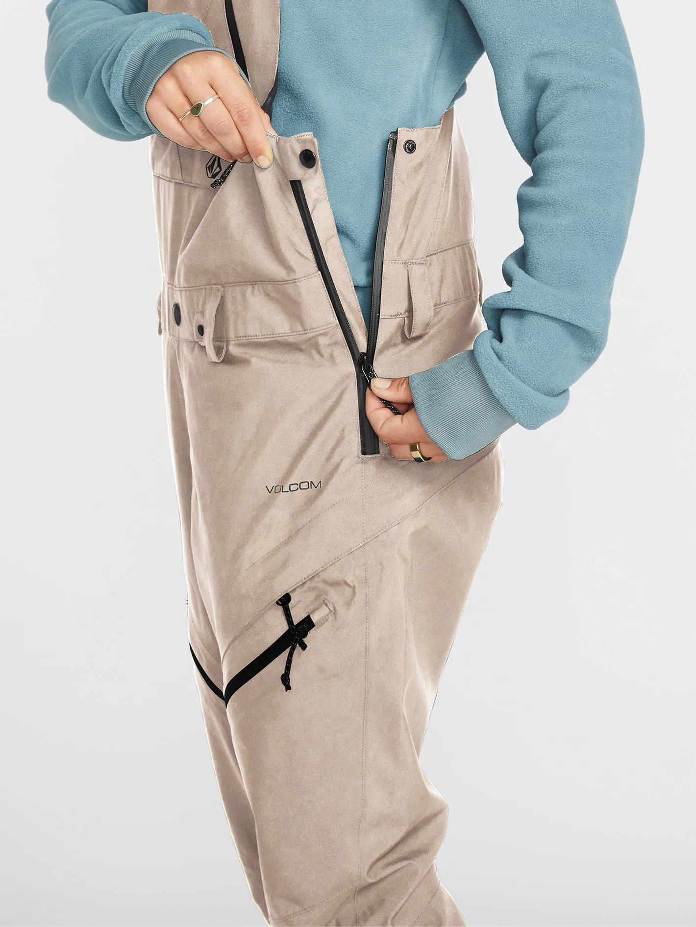 Womens Elm Stretch Gore Bib Overalls - Sand