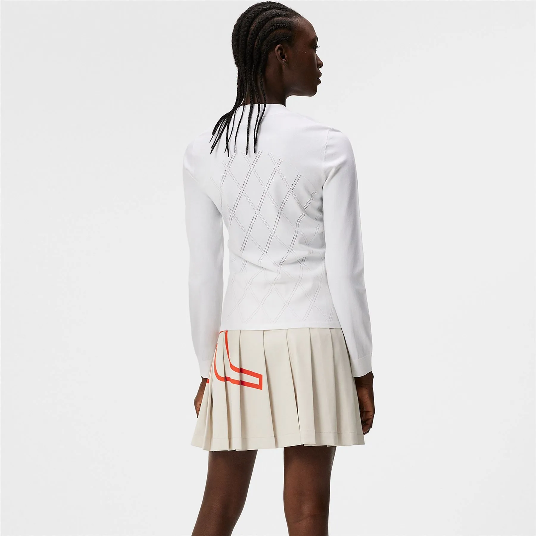 Womens Meadow Mock Neck Knitted Sweater White - SS24