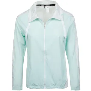 Womens Printed Primeblue Full Zip Jacket Halo Mint/White