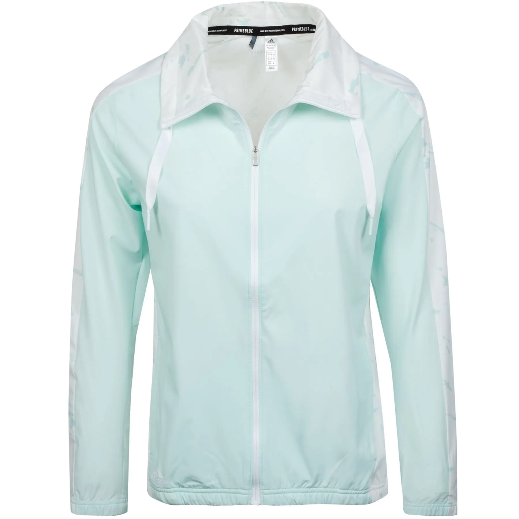 Womens Printed Primeblue Full Zip Jacket Halo Mint/White