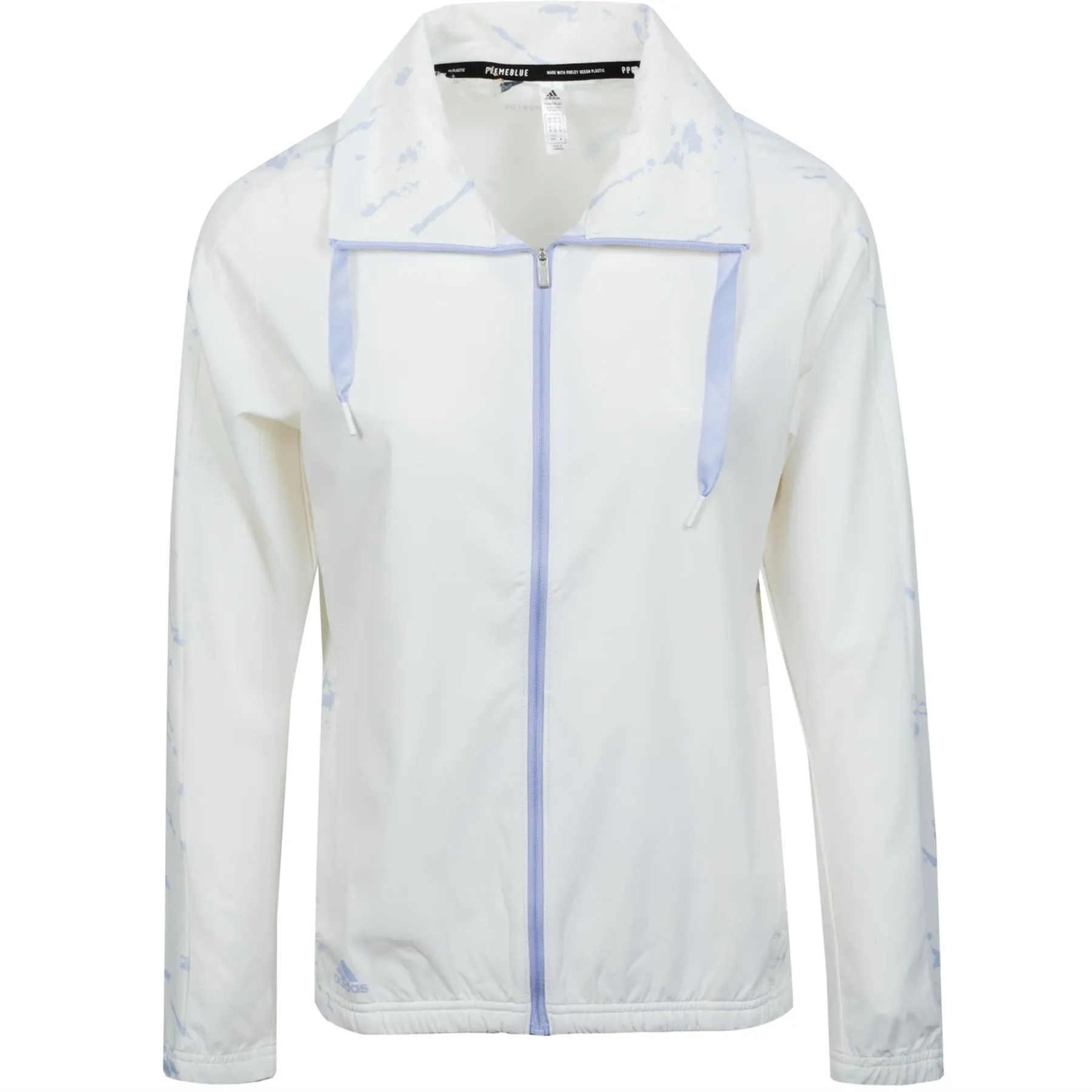 Womens Printed Primeblue Full Zip Jacket White